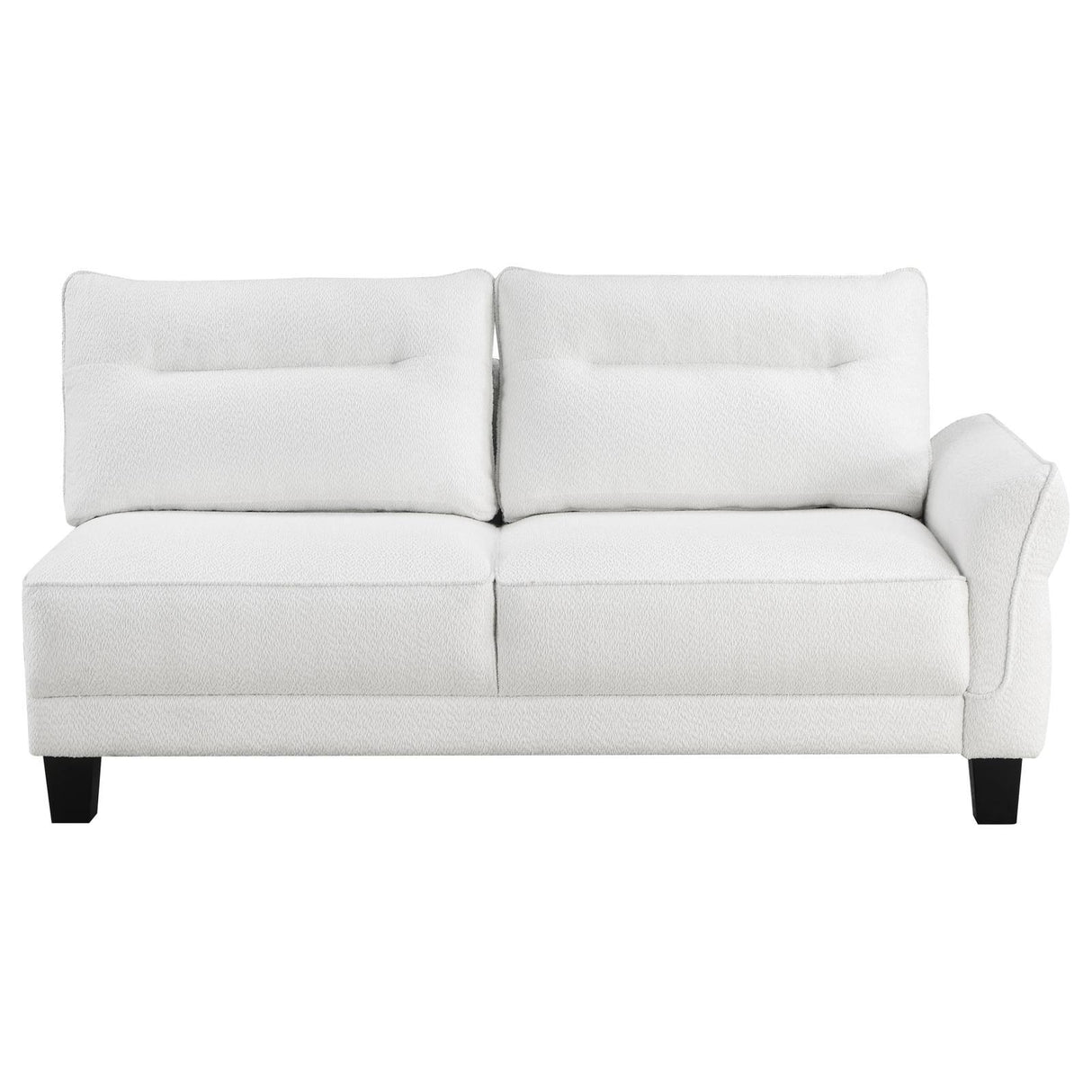 Caspian White and Black Upholstered Curved Arms Sectional Sofa by Coaster at Eve Furniture