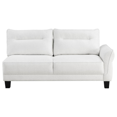 Caspian White and Black Upholstered Curved Arms Sectional Sofa by Coaster at Eve Furniture