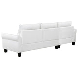 Caspian White and Black Upholstered Curved Arms Sectional Sofa by Coaster at Eve Furniture