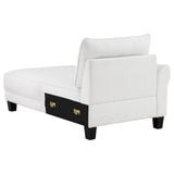 Caspian White and Black Upholstered Curved Arms Sectional Sofa by Coaster at Eve Furniture