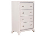 Cassie Illuminating 5-Drawer Chest, Shimmering Pearl Finish by Steve Silver at Eve Furniture