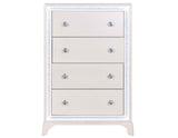 Cassie Illuminating 5-Drawer Chest, Shimmering Pearl Finish by Steve Silver at Eve Furniture