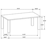 Castlewood Brown Oak Rectangular Dining Table by Coaster at Eve Furniture