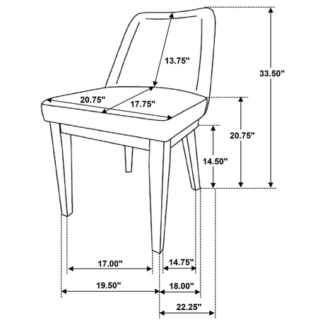 Castlewood Light Tan Side Chair, Set of 2 by Coaster at Eve Furniture