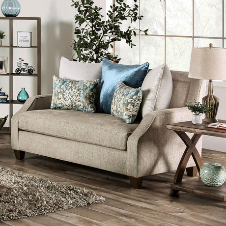 Catarina Beige/Teal Loveseat by Furniture of America at Eve Furniture
