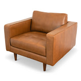 Catherine Leather Lounge Chair (Tan Leather) by Ashcroft Imports at Eve Furniture