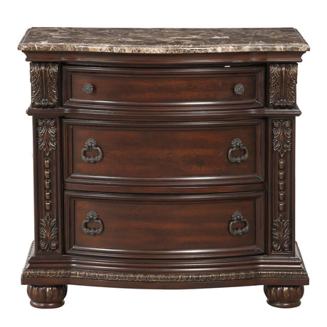 Cavalier Dark Cherry Nightstand by Homelegance at Eve Furniture