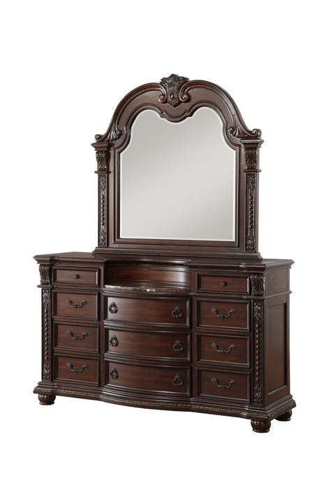 Cavalier Dark Cherry Upholstered Sleigh Bedroom Set by Homelegance at Eve Furniture