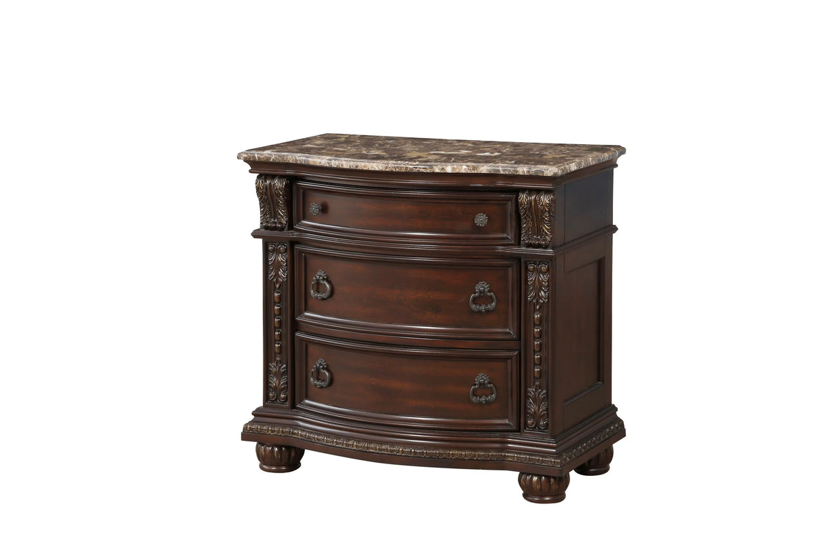 Cavalier Dark Cherry Upholstered Sleigh Bedroom Set by Homelegance at Eve Furniture