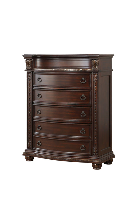 Cavalier Dark Cherry Upholstered Sleigh Bedroom Set by Homelegance at Eve Furniture