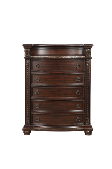 Cavalier Dark Cherry Upholstered Sleigh Bedroom Set by Homelegance at Eve Furniture