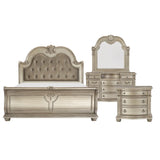 Cavalier Silver Upholstered Sleigh Bedroom Set by Homelegance at Eve Furniture