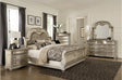 Cavalier Silver Upholstered Sleigh Bedroom Set by Homelegance at Eve Furniture