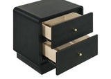 Cavelle Black 2-Drawer Nightstand by Coaster at Eve Furniture