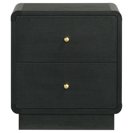 Cavelle Black 2-Drawer Nightstand by Coaster at Eve Furniture