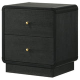 Cavelle Black 2-Drawer Nightstand by Coaster at Eve Furniture