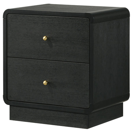 Cavelle Black 2-Drawer Nightstand by Coaster at Eve Furniture