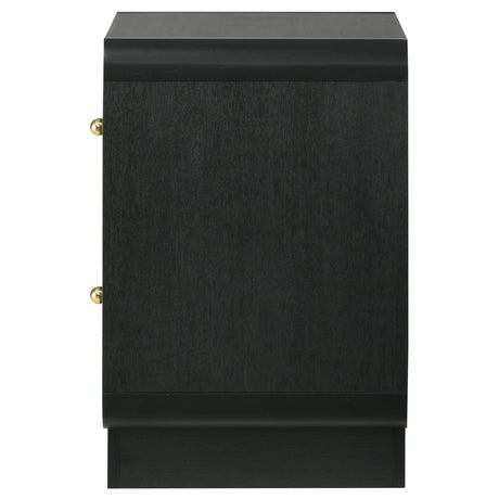 Cavelle Black 2-Drawer Nightstand by Coaster at Eve Furniture
