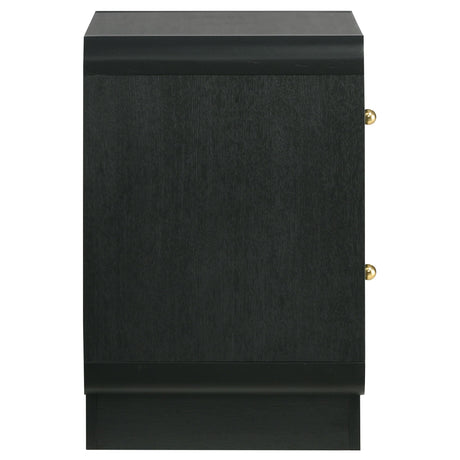 Cavelle Black 2-Drawer Nightstand by Coaster at Eve Furniture