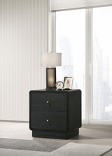Cavelle Black 2-Drawer Nightstand by Coaster at Eve Furniture