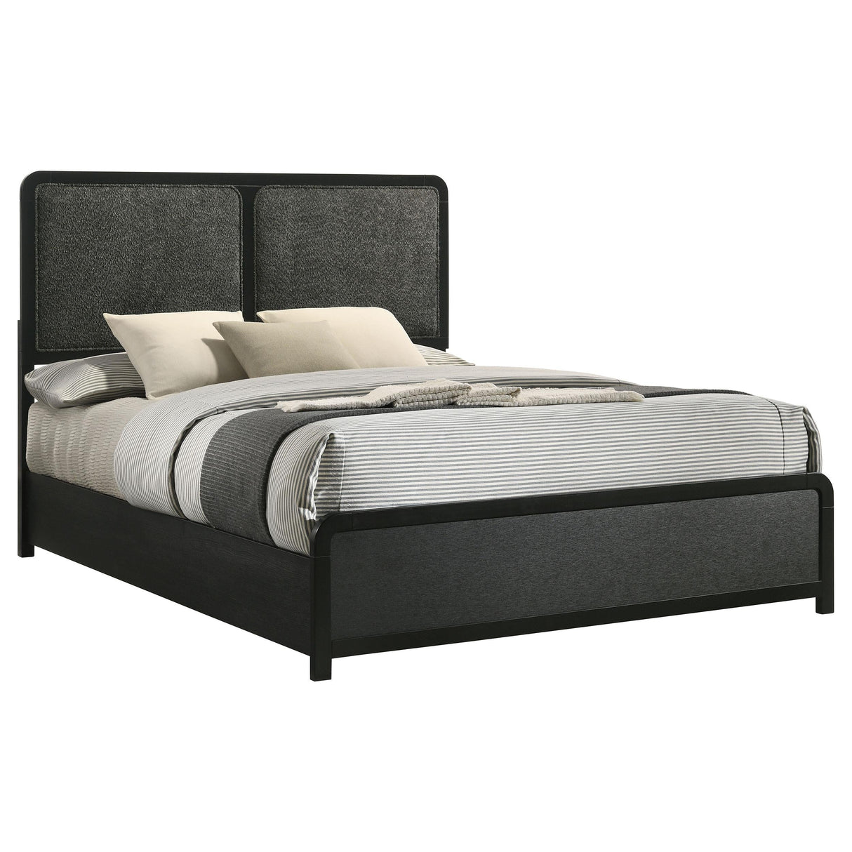Cavelle Black 47-inch Upholstered Queen Bed by Coaster at Eve Furniture