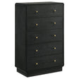 Cavelle 5-drawer Chest of Drawers Black by Coaster at Eve Furniture