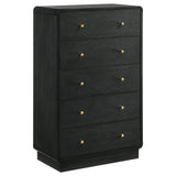 Cavelle 5-drawer Chest of Drawers Black by Coaster at Eve Furniture