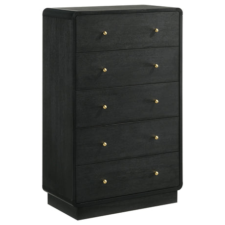 Cavelle 5-drawer Chest of Drawers Black by Coaster at Eve Furniture