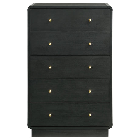Cavelle 5-drawer Chest of Drawers Black by Coaster at Eve Furniture