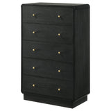 Cavelle 5-drawer Chest of Drawers Black by Coaster at Eve Furniture