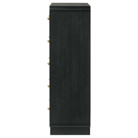 Cavelle 5-drawer Chest of Drawers Black by Coaster at Eve Furniture