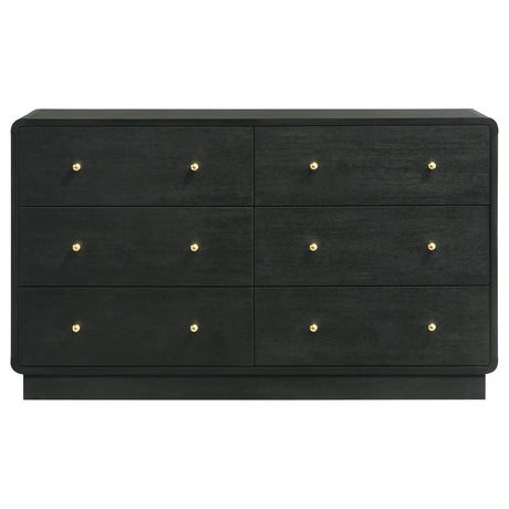Cavelle Black 6-Drawer Dresser Cabinet by Coaster at Eve Furniture