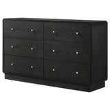 Cavelle Black 6-Drawer Dresser Cabinet by Coaster at Eve Furniture