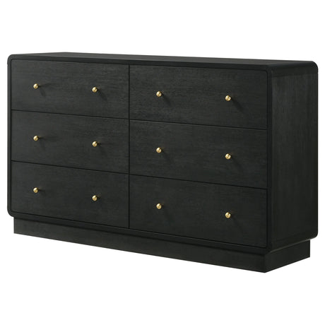 Cavelle Black 6-Drawer Dresser Cabinet by Coaster at Eve Furniture