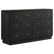 Cavelle Black 6-Drawer Dresser Cabinet by Coaster at Eve Furniture