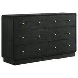 Cavelle Black 6-Drawer Dresser Cabinet by Coaster at Eve Furniture