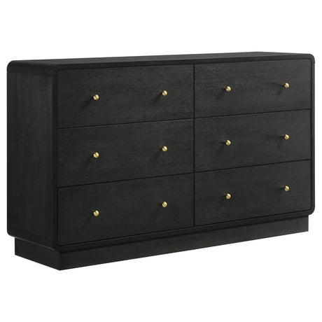 Cavelle Black 6-Drawer Dresser Cabinet by Coaster at Eve Furniture
