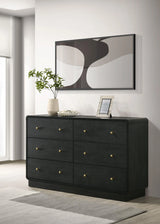 Cavelle Black 6-Drawer Dresser Cabinet by Coaster at Eve Furniture