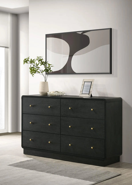 Cavelle Black 6-Drawer Dresser Cabinet by Coaster at Eve Furniture