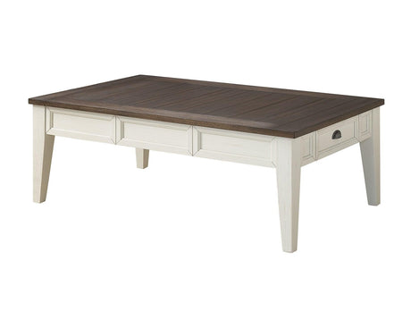 Cayla Dark Oak/White Cocktail Table by Steve Silver at Eve Furniture