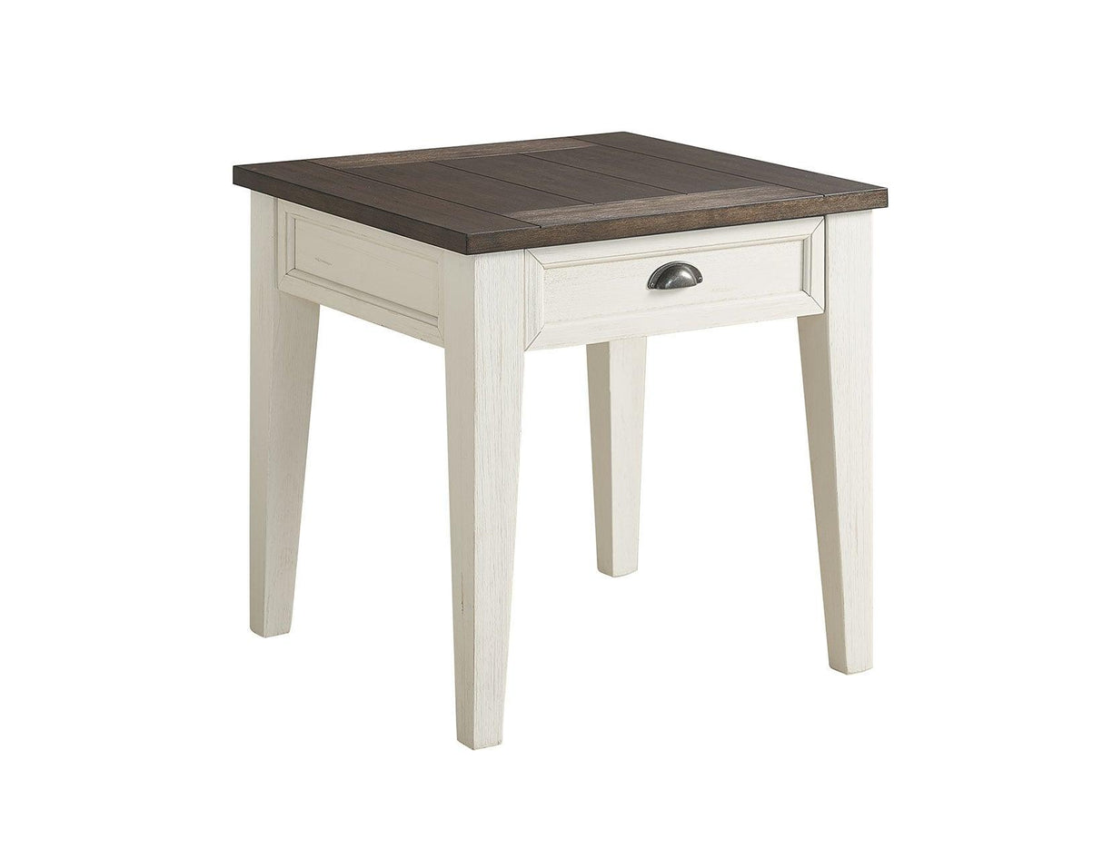 Cayla End Table, Dark Oak/White by Steve Silver at Eve Furniture