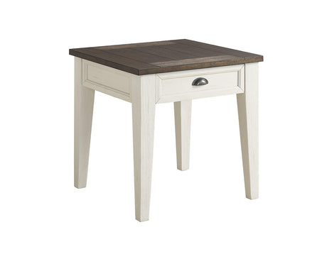 Cayla End Table, Dark Oak/White by Steve Silver at Eve Furniture