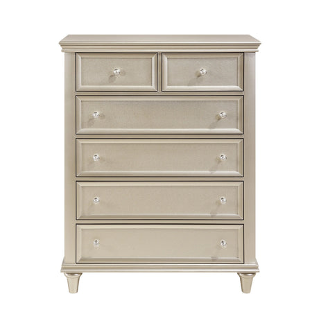 Celandine Silver Upholstered Panel Bedroom Set by Homelegance at Eve Furniture