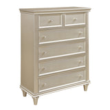 Celandine Silver Upholstered Panel Bedroom Set by Homelegance at Eve Furniture