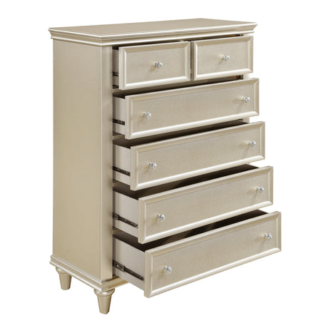 Celandine Silver Upholstered Panel Bedroom Set by Homelegance at Eve Furniture