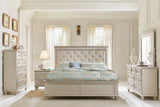 Celandine Silver Upholstered Panel Bedroom Set by Homelegance at Eve Furniture