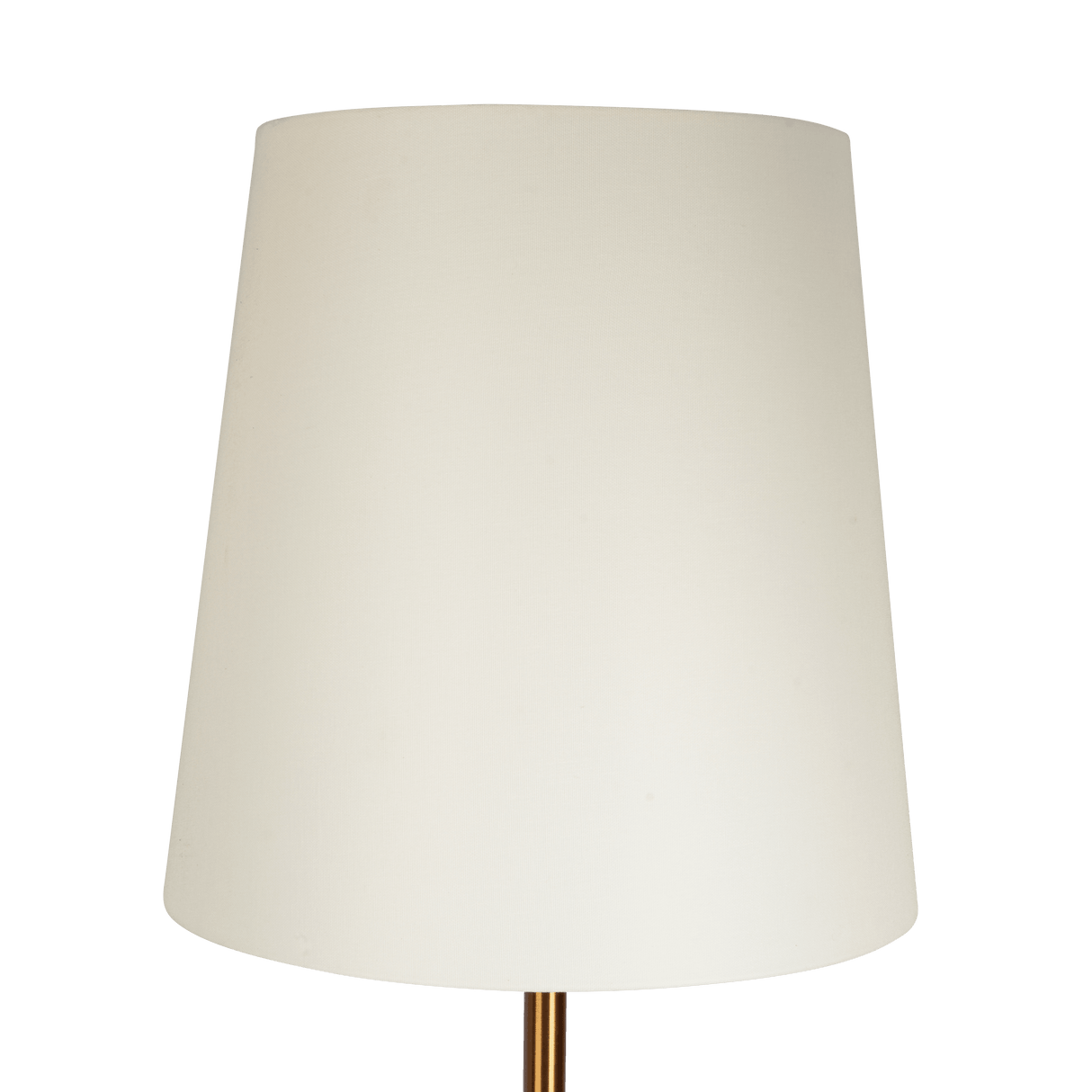 Celestial Modern Floor Lamp with Brass Accent Table with Large White Shade by Ashcroft Imports at Eve Furniture