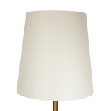 Celestial Modern Floor Lamp with Brass Accent Table with Large White Shade by Ashcroft Imports at Eve Furniture