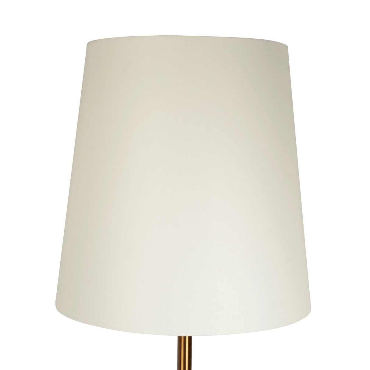 Celestial Modern Floor Lamp with Brass Accent Table with Large White Shade by Ashcroft Imports at Eve Furniture