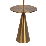 Celestial Modern Floor Lamp with Brass Accent Table with Large White Shade by Ashcroft Imports at Eve Furniture